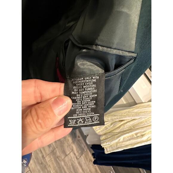 Gieves & Hawkes Men's Green 100% cashmere gold Button Front Blazer Coat Size 48 - Picture 9 of 13